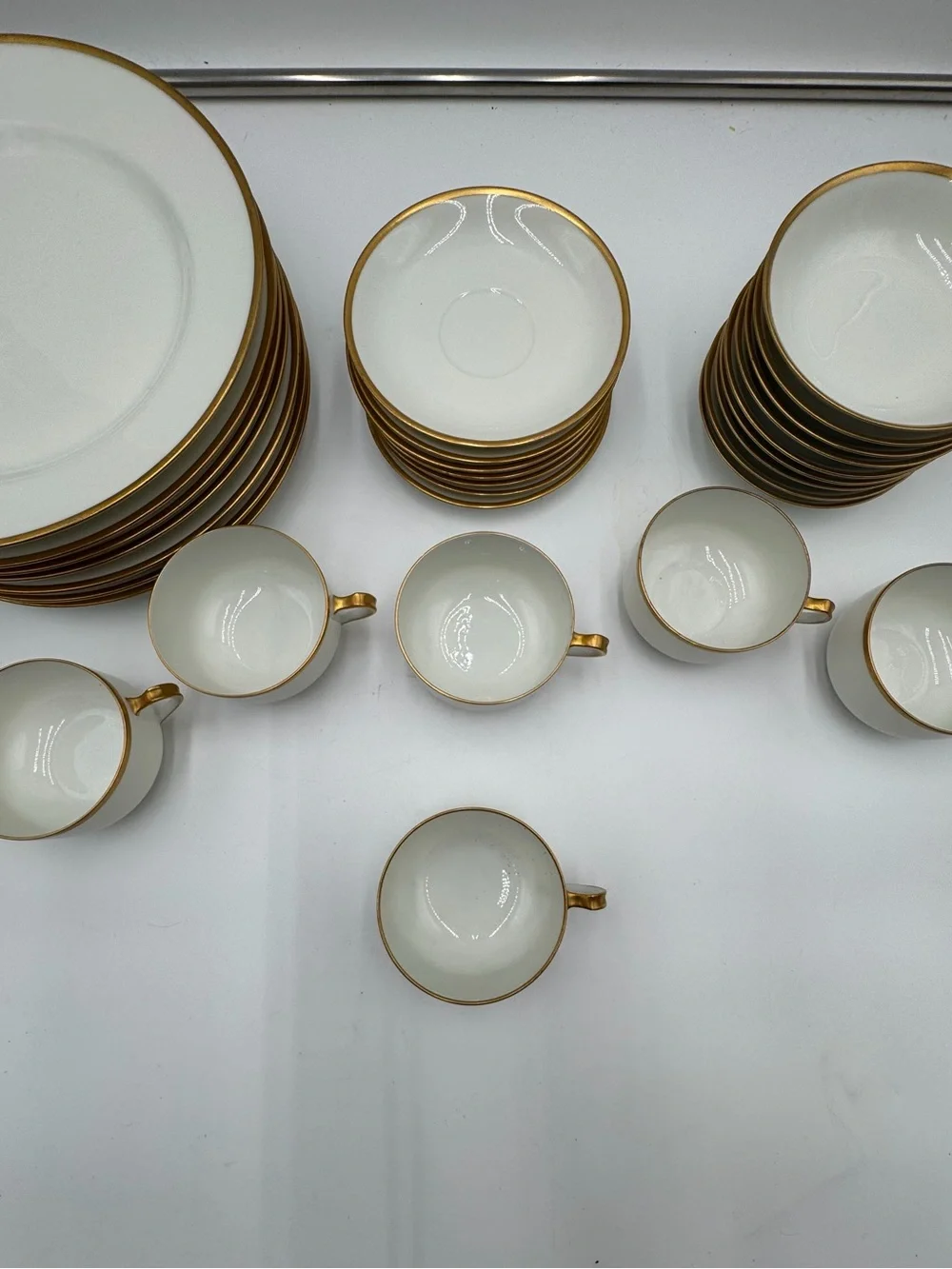 Antique Haviland Limoges France Gold Trim China Set 29 Pc M.F. Kaag Fort Wayne
